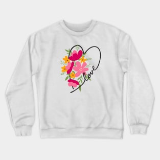 Floral Heart Love Letters for Flower Lovers Crewneck Sweatshirt